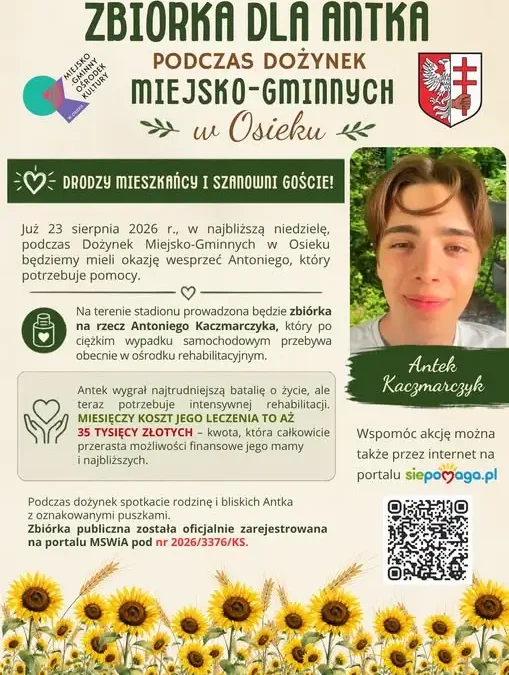 Dożynki w Osieku: zbiórka dla Antka po wypadku