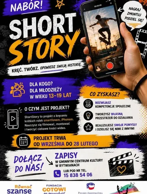 ShortStory – nabór do projektu dla młodzieży w Rytwianach