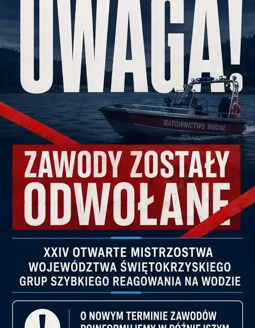 Zmiana terminu XXIV Mistrzostw Grup Szybkiego Reagowania na Wodzie w Chańczy