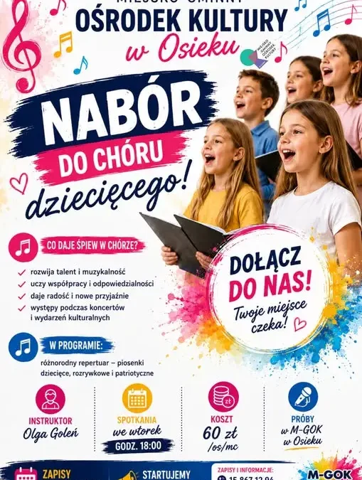 Nabór do chóru dziecięcego w Osieku – dołącz do M-GOK!