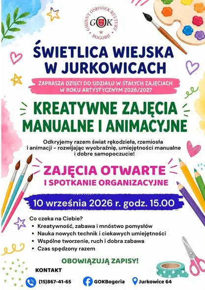 Rusza nabór na kreatywne zajęcia dla dzieci i młodzieży w Gminie Bogoria