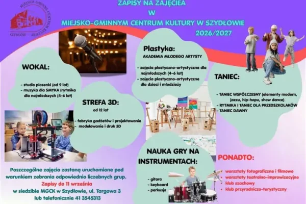 MGCK w Szydłowie zaprasza na nowy sezon zajęć – zapisy do 11 września