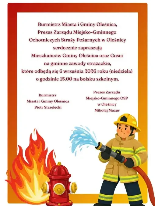 Gminne Zawody Strażackie w Oleśnicy – zaproszenie na sportowe emocje