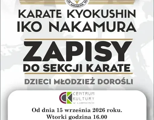 Zapisy do sekcji karate w Centrum Kultury w Łubnicach