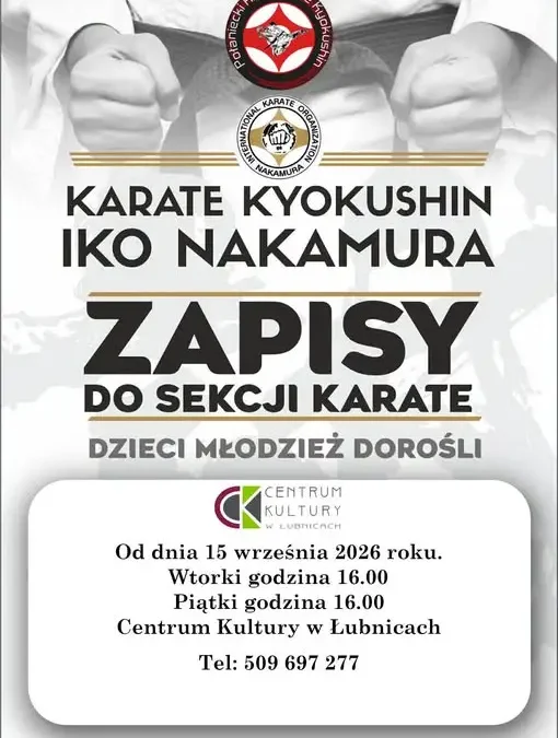 Zapisy do sekcji karate w Centrum Kultury w Łubnicach