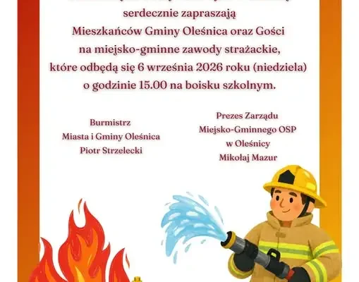 Miejsko-gminne zawody strażackie w Oleśnicy – zaproszenie na niedzielę