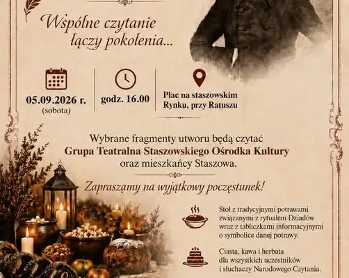 Narodowe Czytanie w Staszowie – plenerowe spotkanie z literaturą i tradycją