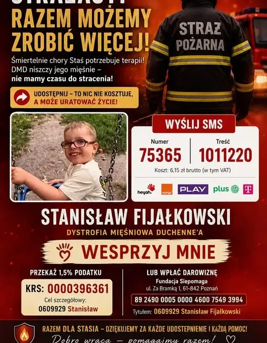 Pomoc dla Stasia Fijałkowskiego – strażacy z Połańca apelują o wsparcie