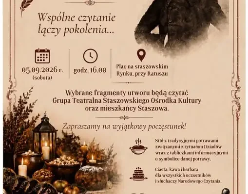 Narodowe Czytanie „Dziadów” w Staszowie z poczęstunkiem i atmosferą dawnych obrzędów