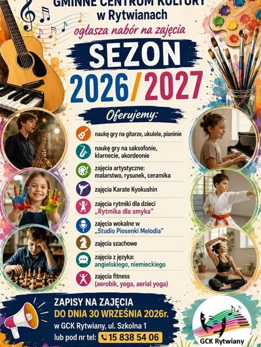 Zapisy na zajęcia w GCK Rytwiany – nowy sezon pełen pasji