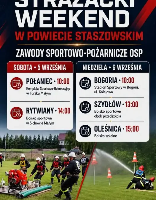 Strażacki weekend w powiecie staszowskim – zawody OSP w 5 lokalizacjach