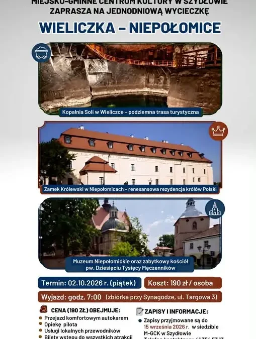 Wycieczka do Wieliczki i Niepołomic – zapisy trwają do 15 września