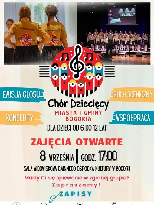 Chór Dziecięcy w Bogorii wznawia zajęcia – zaprasza dzieci w wieku 6–12 lat