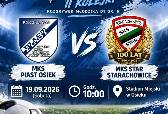 Piast Osiek zagra dwa mecze w sobotę – młodzik D1 i klasa A