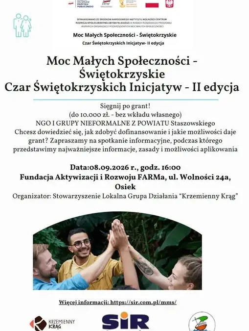 Spotkanie informacyjne dla organizacji pozarządowych w Osieku – program „Moc Małych Społeczności”