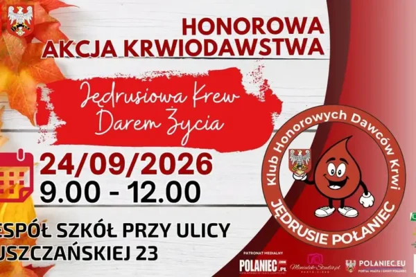 Jędrusiowa krew darem życia – akcja krwiodawstwa w Połańcu już 24 września