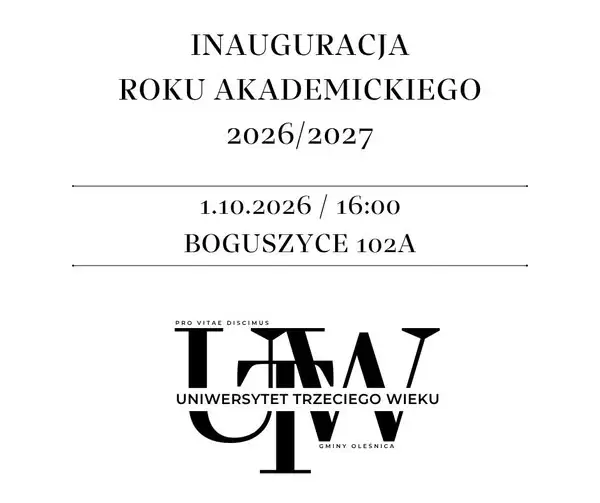Inauguracja Roku Akademickiego 2026/2027 na Uniwersytecie Trzeciego Wieku w Boguszycach