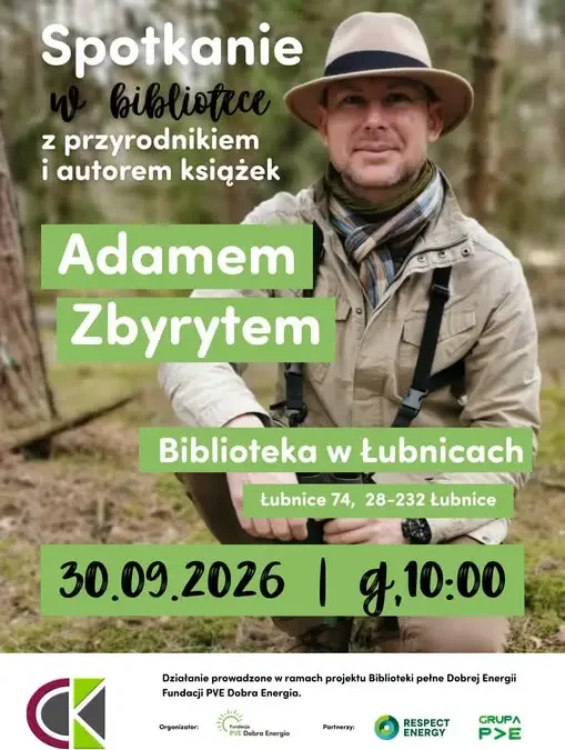 Spotkanie z Adamem Zbyrytem w Bibliotece Gminnej w Łubnicach