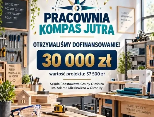 Nowa pracownia techniczna w Szkole Podstawowej Gminy Oleśnica dzięki programowi „Pracownie Kompas Jutra”