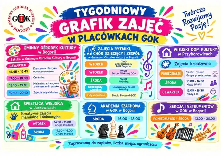 Nowy sezon artystyczny w GOK Bogoria – zapisy na zajęcia