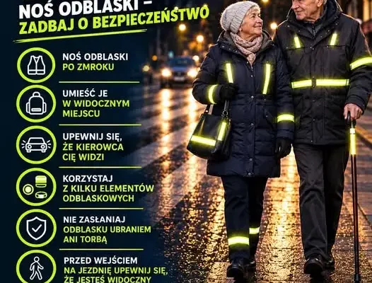 Kampania „Bądź widoczny = bądź bezpieczny” – gmina Połaniec apeluje do seniorów o noszenie odblasków