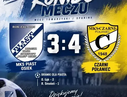 Piast Osiek przegrywa pierwszy mecz w sezonie. Czarni Połaniec wygrywają 4:3