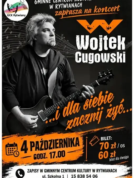 Wojtek Cugowski wystąpi na żywo w Rytwianach – koncert już 4 października