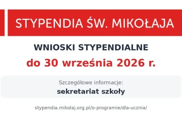 Termin składania wniosków o stypendium Fundacji św. Mikołaja upływa 30 września