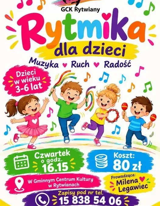 Rytmika dla dzieci w GCK Rytwiany – start już 1 października