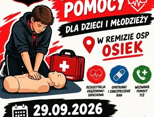 Szkolenie z pierwszej pomocy dla dzieci i młodzieży w Osieku – już jutro