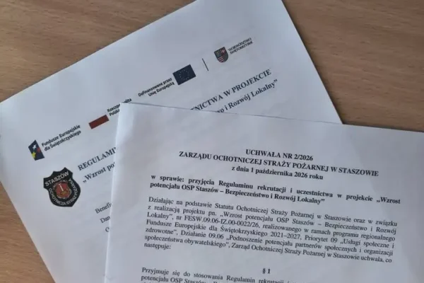 Rusza rekrutacja do projektu „Wzrost potencjału OSP Staszów – Bezpieczeństwo i Rozwój Lokalny”
