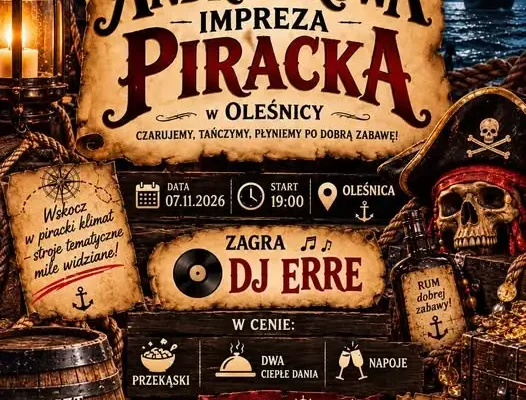 Pirackie Andrzejki w Oleśnicy już 7 listopada – zapisy trwają