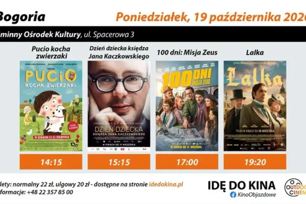 Kino Objazdowe zawita do Bogorii – sprawdź repertuar i ceny biletów