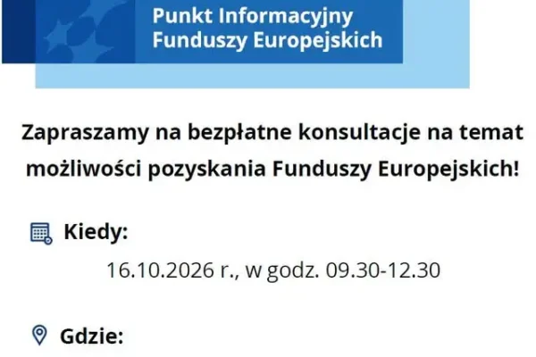 Bezpłatne konsultacje o Funduszach Europejskich w Szydłowie – 16 października