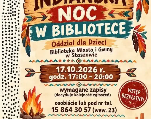 Indiańska Noc w Bibliotece w Staszowie – zapisy trwają
