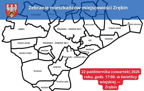 Zrębin: zebranie wiejskie już 22 października. Mieszkańcy zdecydują o budżecie na 2027 rok