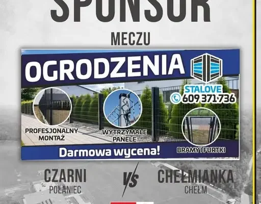Stalove – Arkadiusz Dudek sponsorem meczu Czarni Połaniec z Chełmianką Chełm