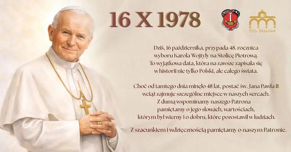 Staszów pamięta o swoim Patronie – 48. rocznica wyboru Karola Wojtyły na papieża