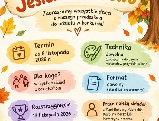 Konkurs plastyczny „Jesienne Drzewo” dla przedszkolaków – stwórz dzieło z darów jesieni