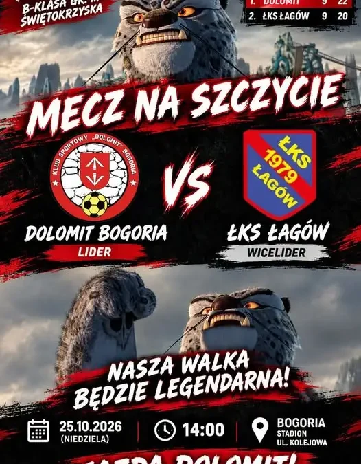 Hit Lidera z Wiceliderem! ŁKS Łagów zmierzy się z Dolomitem Bogoria w niedzielę