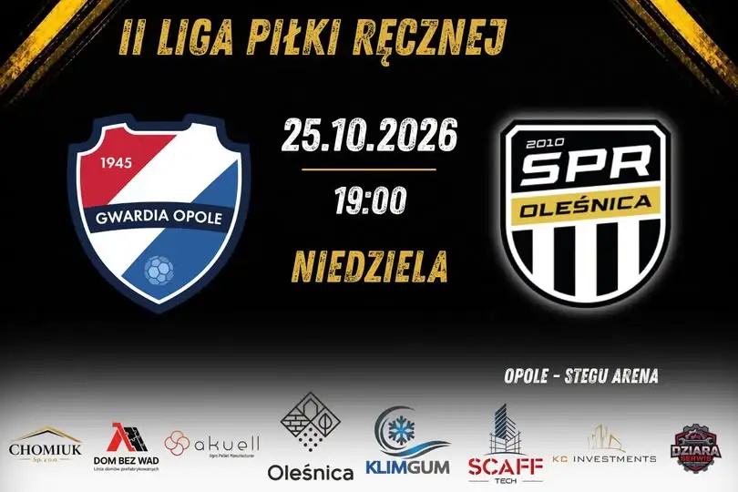 SPR Oleśnica zagra na wyjeździe z Gwardią II Opole w 3. kolejce II ligi